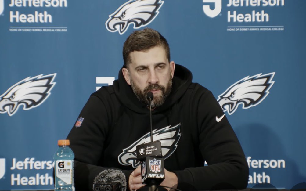 JClarkNBCS's tweet image. “Let the pain shape you to what you want to be”

Nick Sirianni says he told his Eagles after the game that adversity will shape you. He says they will use this pain and adversity just like they did in previous years to come back and win the Super Bowl last season