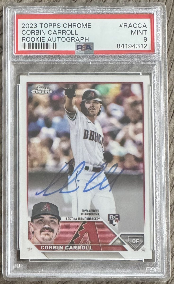 corbin carroll chrome rookie auto - $90