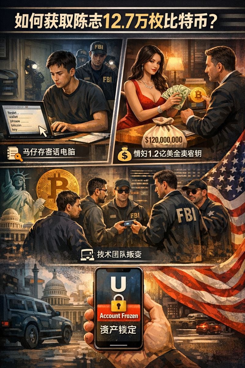 陈志#太子集团美国是如何获取“电诈”祖师爷【陈志】12.7 万枚比特币助记词？ 太子集团陈志12.7 万枚比特币被没收，美国真能破解 私钥吗？答案是：根本不需要破解。全程靠的是