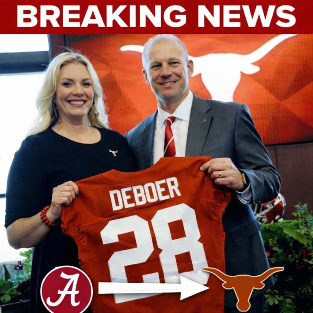 UA_RMFT's tweet photo. BREAKING: Kalen Deboer’s wife, Nicole Deboer has committed to Texas, she tells @on3 https://t.co/YoZ19qaFut