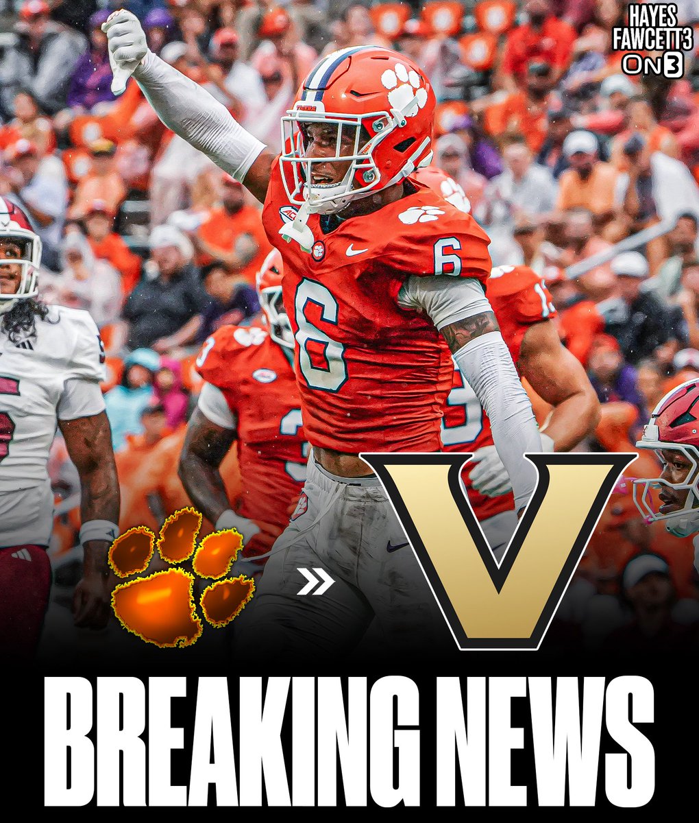 Hayesfawcett3's tweet image. BREAKING: Clemson transfer safety Ricardo Jones has Committed to Vanderbilt, he tells @On3Sports

This season he totaled 39 tackles, 6 INT (led ACC), 3 PD, and 1 FR

Earned All-ACC honors 

on3.com/transfer-porta…