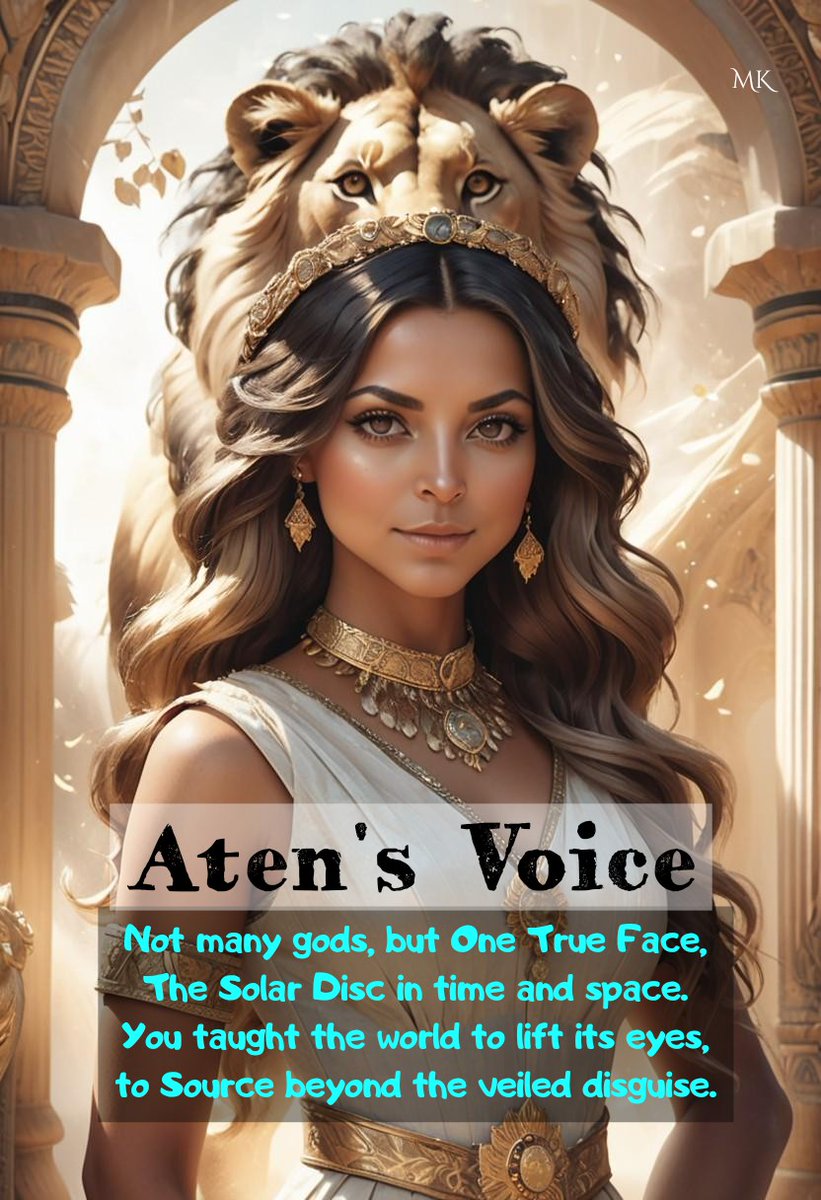 AxtroMagic's tweet image. Aten's Voice
Not many Gods, but One True Face, the Solar Disc in time &amp;amp; space.

You taught the world to lift its eyes, to Source beyond the veiled disguise.