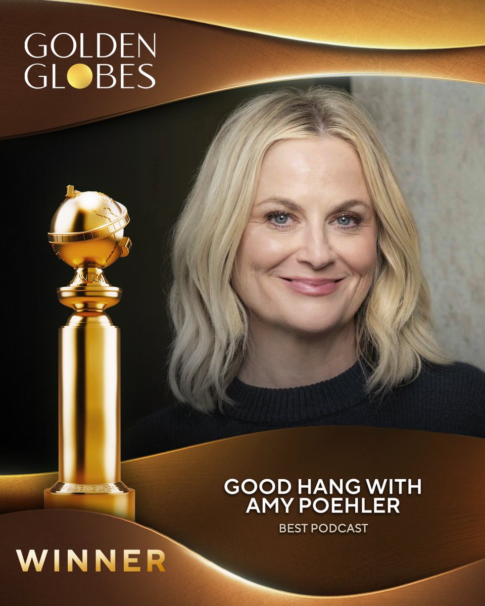 goldenglobes's tweet image. Just like that... Good Hang with Amy Poehler is taking home the first-ever #GoldenGlobes award for Best Podcast! 🎤