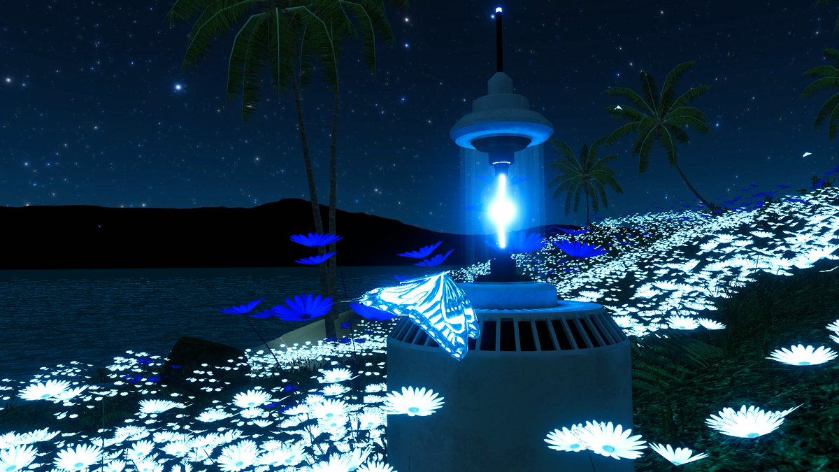 tokiwailm's tweet image. The Island Shrine　―By StephenVR
SF世界観シリーズである神社の島。満天の星空の元花に囲まれた社の風景がとても綺麗です。

vrchat.com/home/world/wrl…
#VRChat_world紹介 #VRChat