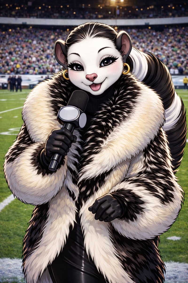jazz00786's tweet photo. @akafaceUS When the sideline reporter doubles as a National Geographic special. Skunk edition https://t.co/6yO5S3UG9O