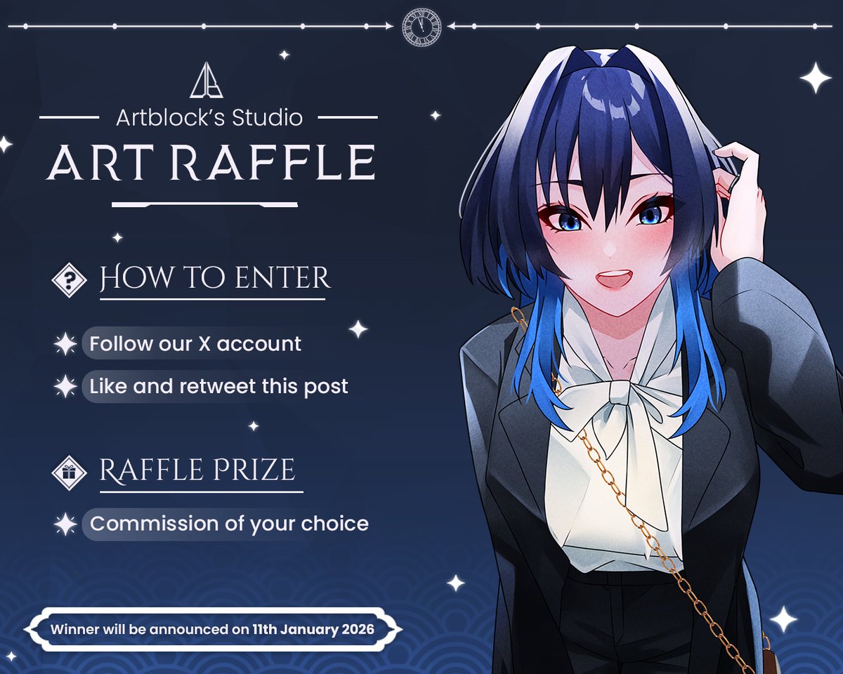 To celebrate our 7̵k̵ 10K follower, We're going to hold an Art Raffle! 🎉

The rules is quite simple :

1. Follow our X
2. Like and retweet this post

Winner will be announced on 16th of january, best luck to all of you!