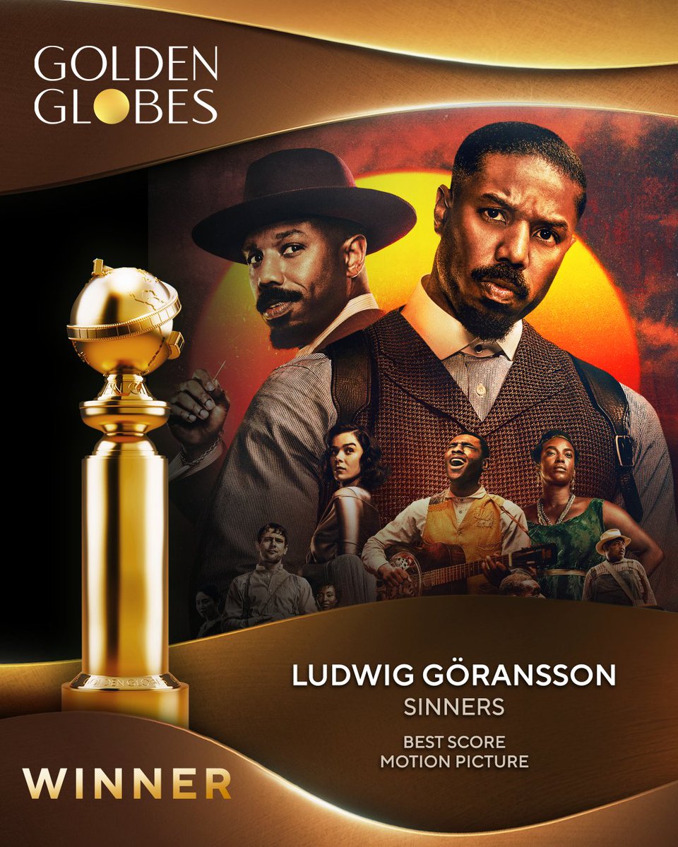 goldenglobes's tweet image. 👏👏👏 for Ludwig Göransson! He just won the #GoldenGlobes for Best Score Motion Picture for Sinners 🎼
