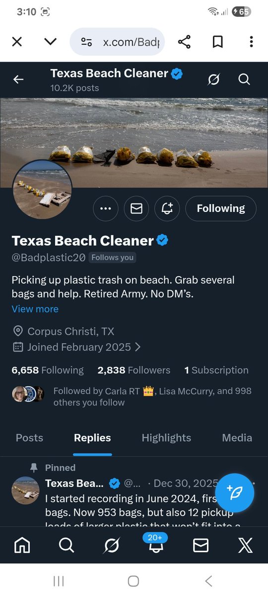 Let's take this retired Army veteran over the 3k mark, connects back 
<a href="/Badplastic20/">Texas Beach Cleaner</a> 
F&amp;R
💪🫶💯🇺🇸🫡