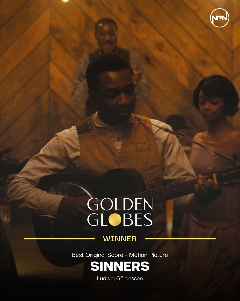blackishpress's tweet image. 'SINNERS' won Best Original Score at the #GoldenGlobes