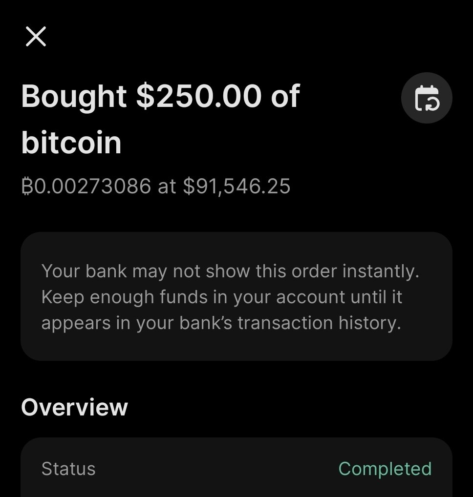 Second buy of Bitcoin through River #Bitcoin #River #DCA #btc