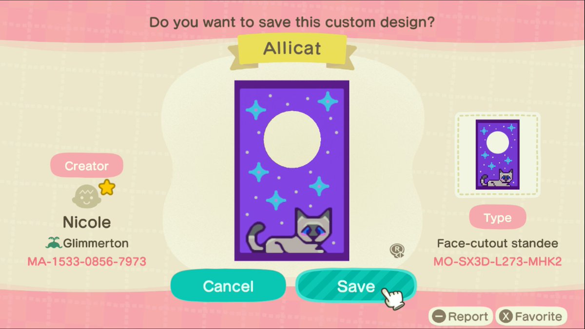 allicat329's tweet photo. Good evening. I was playing some ACNH today and wanted to share a QR code that My stream friend made me. @SimplyDaydream_  is a wonderful streamer on Twitch and friend. Go check them out!
https://t.co/SoxGL9TG3w

MA-1533-0856-7973
MO-SX3D-L273-MHK2

#NintendoSwitch2 #AnimalCrossing #ACNHDesigns #twitchstreamer