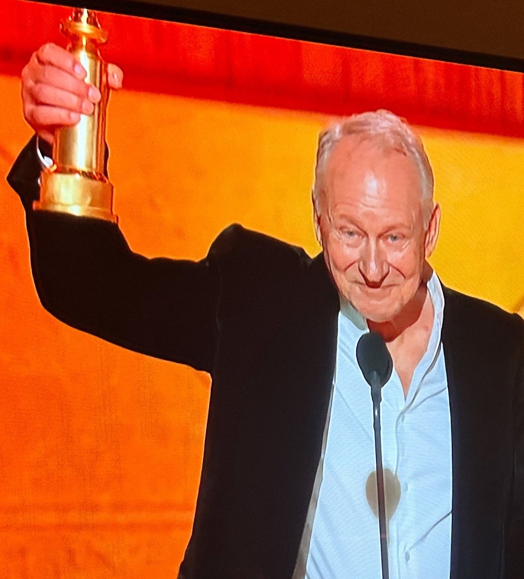 petertravers's tweet image. Stellan Skarsgard wins Globe for being perfect in Sentimental Value. Sounds right