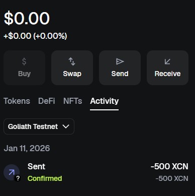 ramdragonfly's tweet photo. Another successful transaction on the Goliath Testnet, even during scheduled maintenance. Fast, smooth, and efficient. 🚀🚀
#GoliathTestnet #BuildOnGoliath #XCN #Onyx #Web3 #Testnet #EVM #Layer1 https://t.co/22zt1OoXrP