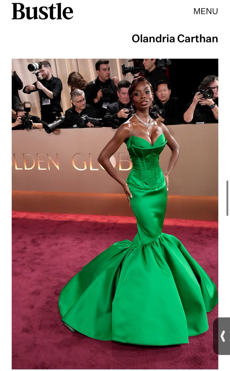 M_ttamara's tweet photo. Olandria is the 3rd name listed in Bustle’s 2026 #GoldenGlobes best dressed list. IKTR https://t.co/GtwaGNnz25