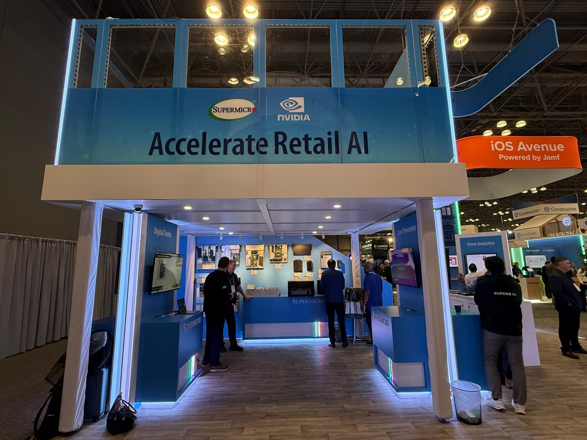 Supermicro's tweet photo. π Day 1 at NRF 2026: Supermicro is Live!
Find us at Booth 5281 in the Jacob K. Javits Convention Center, NYC.
Learn more: https://t.co/GNxqBTnZt5
#NRF2026 #Supermicro #IntelligentStore https://t.co/tM5NNSgkH9