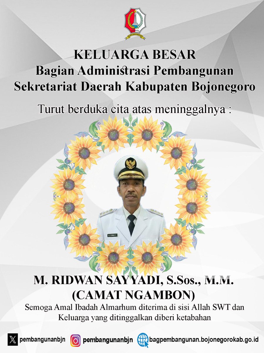 Keluarga Besar Bagian Adm. Pembangunan Setda Kabupaten Bojonegoro, turut berduka cita…