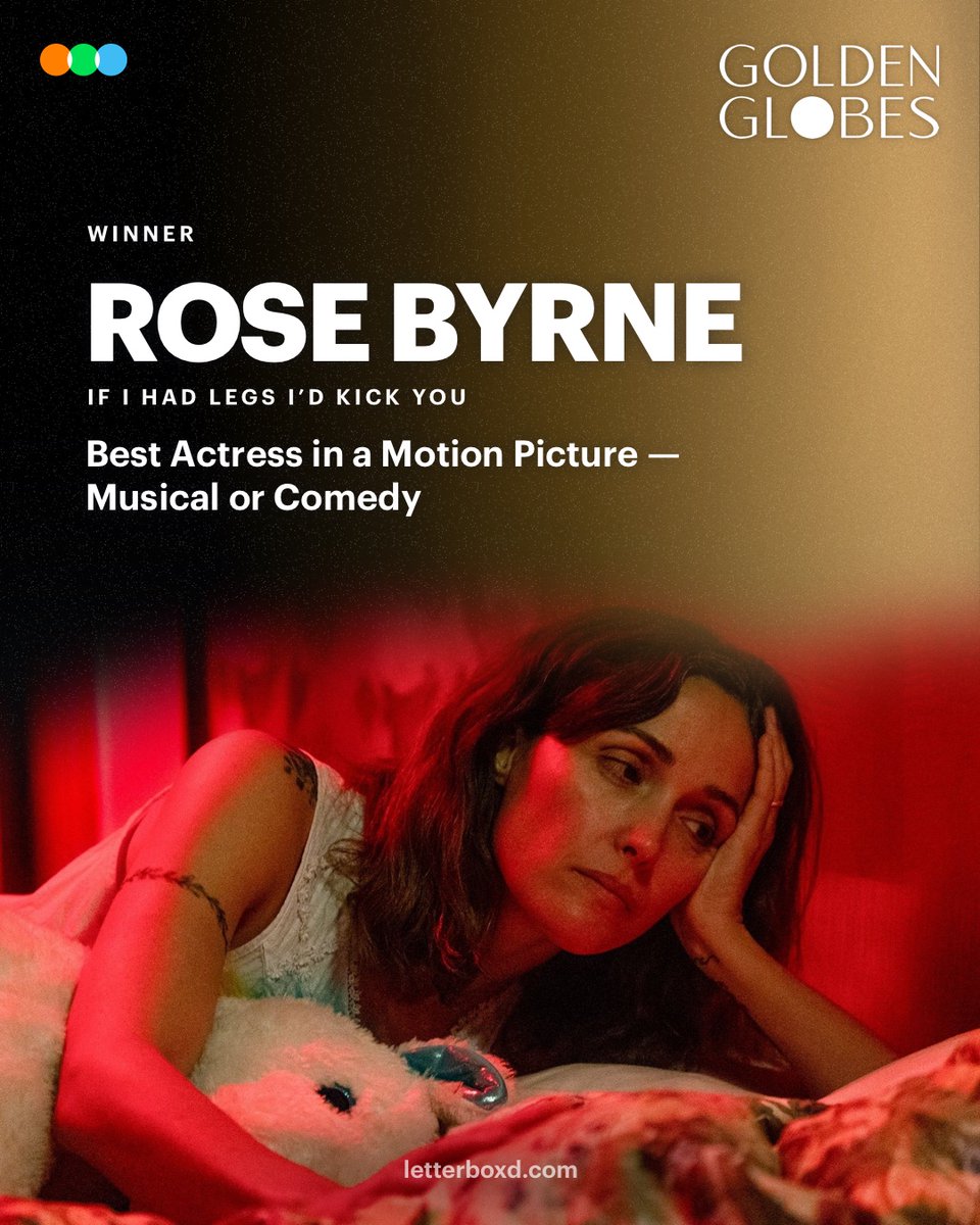 Rose Byrne wins Best Actress in a Motion Picture — Musical or Comedy for If I Had Legs I'd Kick You 🏆 

#GoldenGlobes