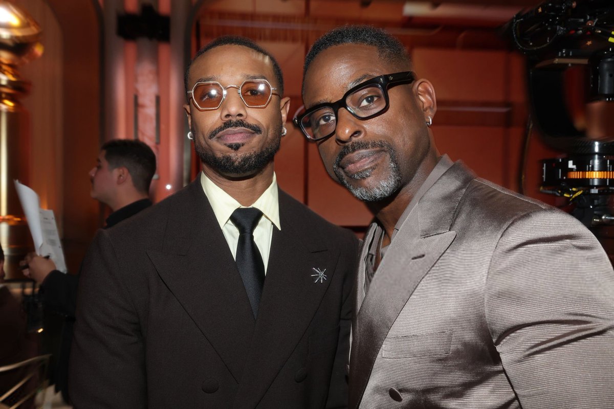 bjordanfiles's tweet image. michael b. jordan and sterling k. brown at the #GoldenGlobes
