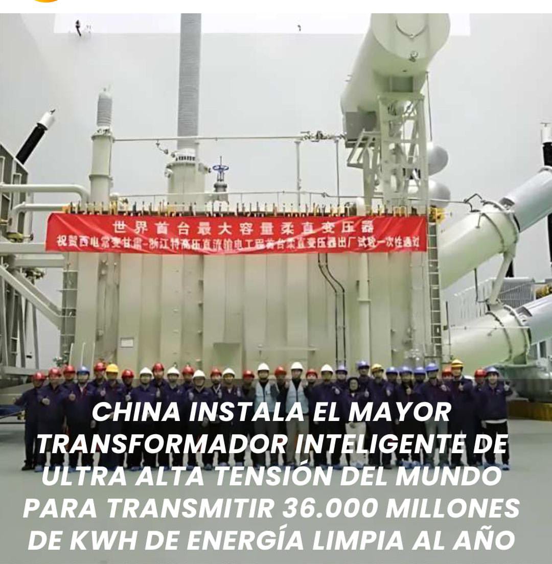 DelbisBravo's tweet photo. La instalación forma parte de un sistema de transmisión de corriente continua flexible de ultra alta tensión (HVDC) que cubre miles de kilómetros diseñado para mover grandes cantidades de electricidad limpia generada en el oeste del país hacia las regiones con mayor demanda este https://t.co/3wfutNnZwR