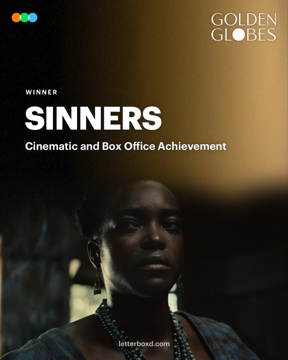 letterboxd's tweet image. Sinners wins Cinematic and Box Office Achievement 🏆 

#GoldenGlobes