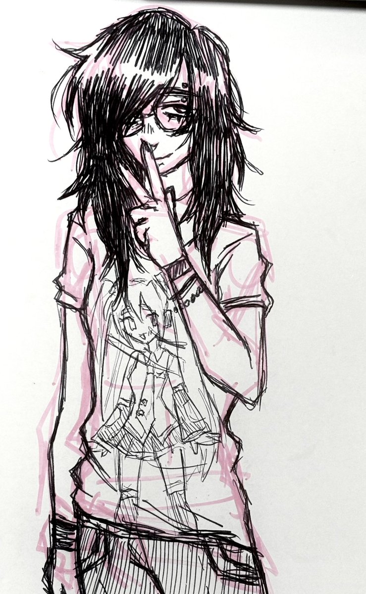 catwurm's tweet photo. Work pen doodle self portrait https://t.co/yVaZpN3mnN