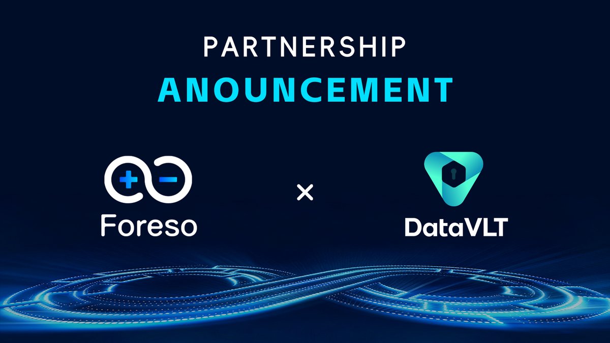 ForesoGlobal's tweet image. 📢 Foreso × DataVLT |  Partnership  Announcement

@DataVLTAI 

DataVLT is the first intelligent hub platform that integrates Web3 and AI technologies. By leveraging distributed decision networks and neural evolution algorithms, it creates an ecosystem of IoT devices with…