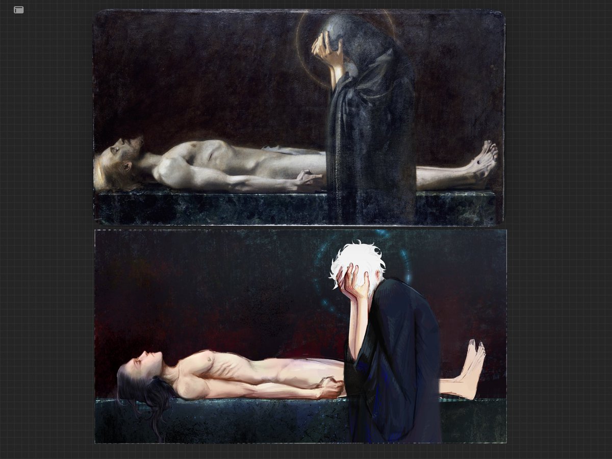 getornmeapart's tweet image. I’m onto it!! 

Pieta by Franz Von Stuck

#呪術廻戦 #夏五 #gego