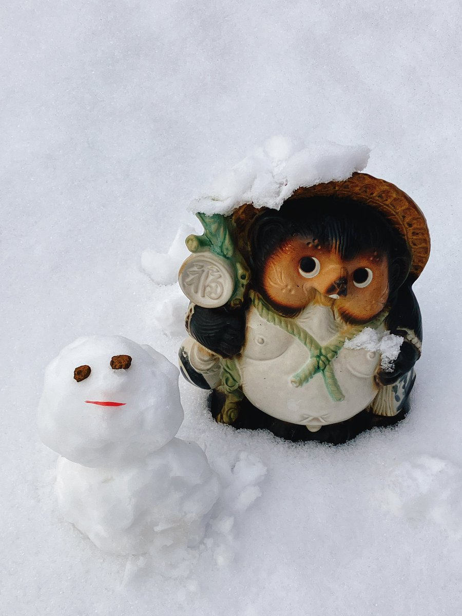 寒いです。 愛知県もかなり雪が積もりました。 雪だるまを作ってみまし