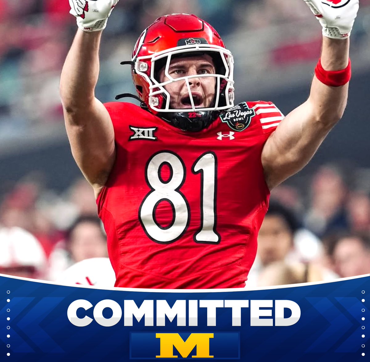 uofmcoverage's tweet image. BREAKING: Utah TE transfer JJ Buchanan has committed to Michigan! 

JJ is the #1 ranked TE in the transfer portal via 247sports 🔥

As a freshman, JJ totaled 26 catches for 427 yards and 5 touchdowns #GoBlue