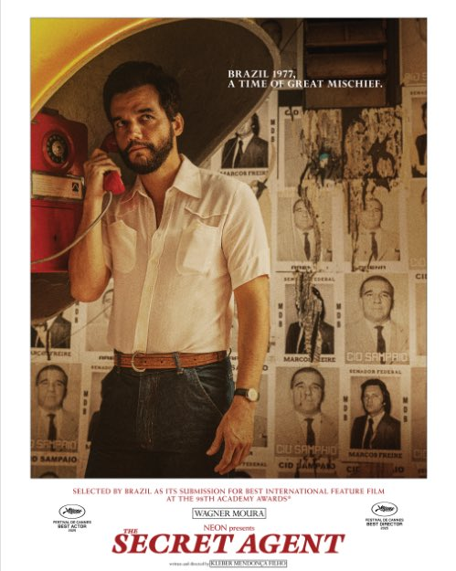 #GoldenGlobes2026 "El Agente Secreto" de Brasil gana como mejor película internacional.