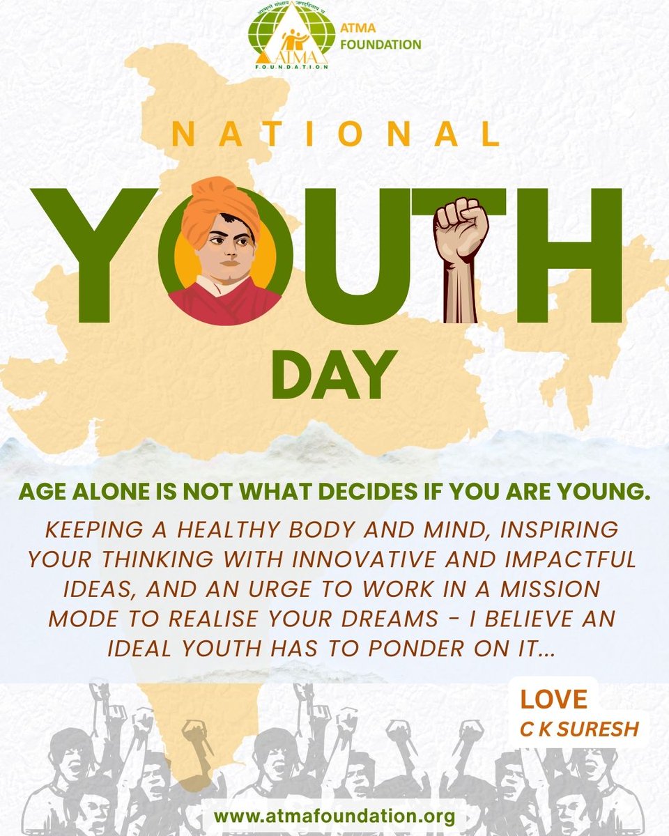 Ignite the Self, Impact the World
National Youth Day 2026
#YouthDay #AtmaFoundation #SwamiVivekananda