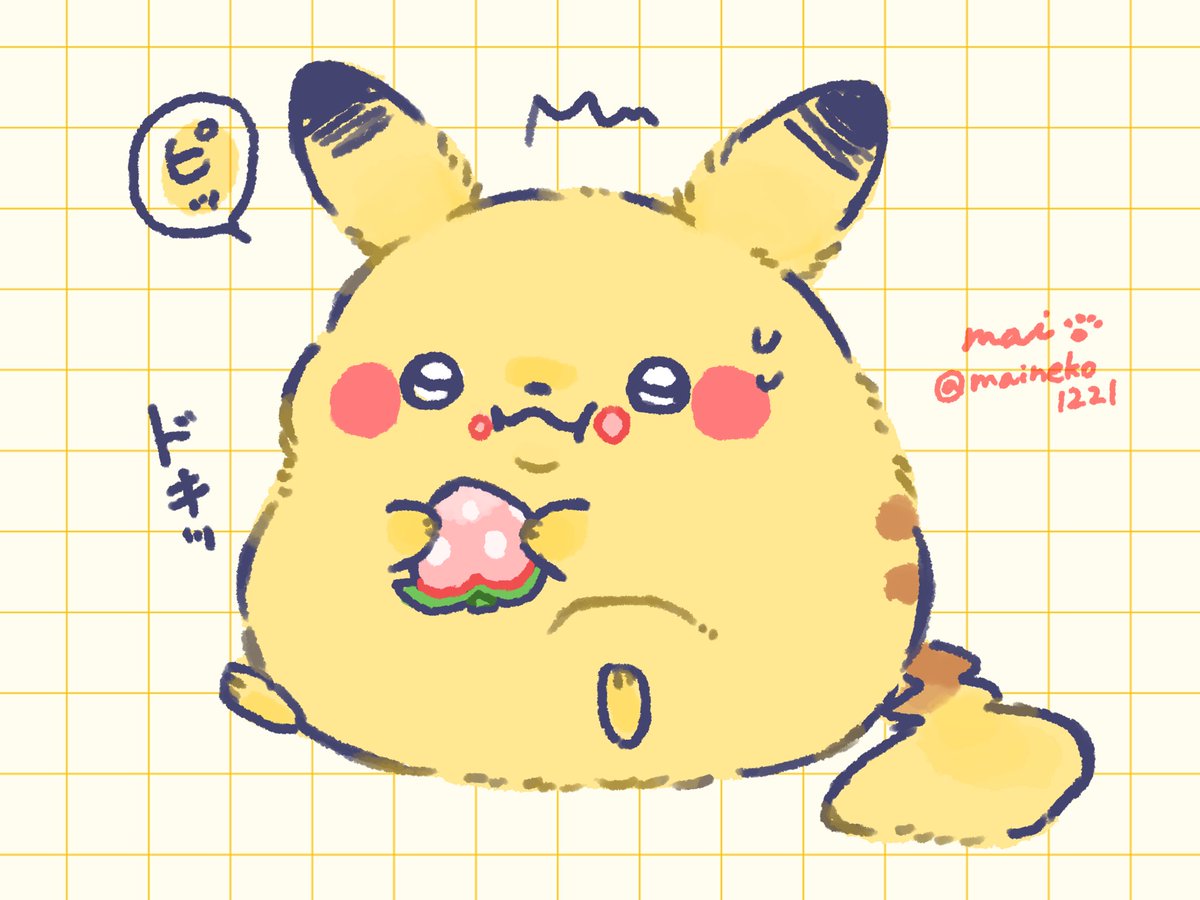 maineko1221's tweet image. ココ最近、美味しいものを目いっぱい食べたらしいピカチュウ⚡️
「冬…毛………？」

 #ポケモンイラスト #ポケモン #pokemonfanart