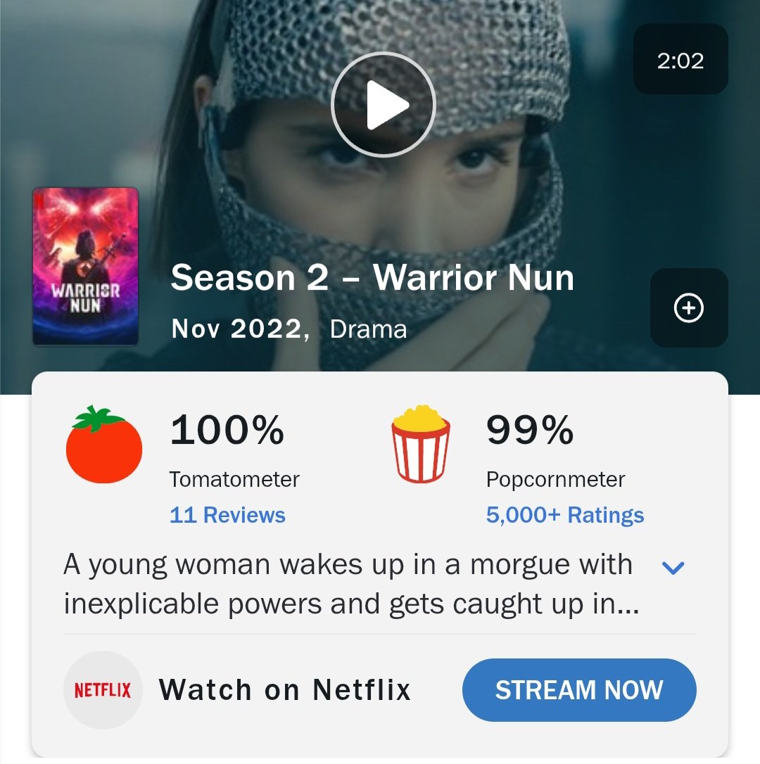 WrathOfGrapesN7's tweet image. I've said it before, and I'll say it again; Warrior Nun. Even if it's just for one season. Just to finish the story.
#WarriorNun #SaveWarriorNun