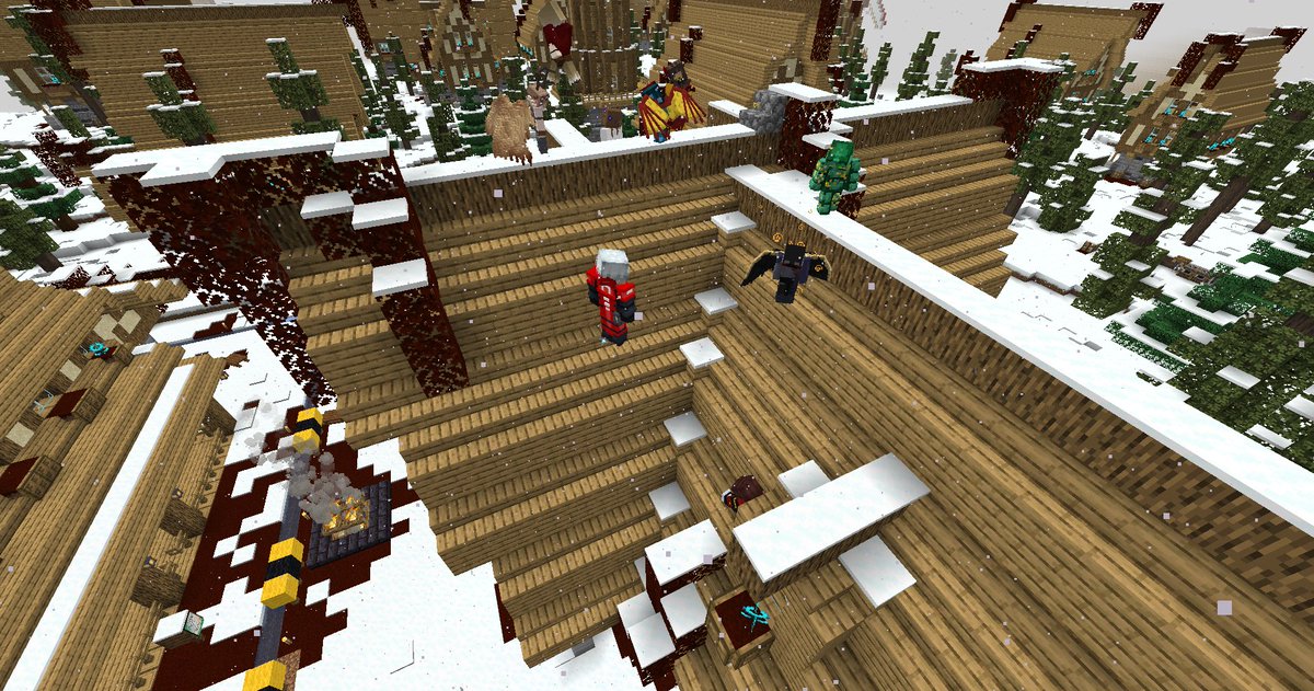 Paradigm_Smp's tweet photo. Kizz has been killed by Togg... however shortly after a deal with Lauren results in them coming back, sporting a new look. Meanwhile a strange cult-like place is find beneath Athen's house, and the hunt for him begins as he's labeled as a cultist. | Day 288 https://t.co/HotkTyjczT