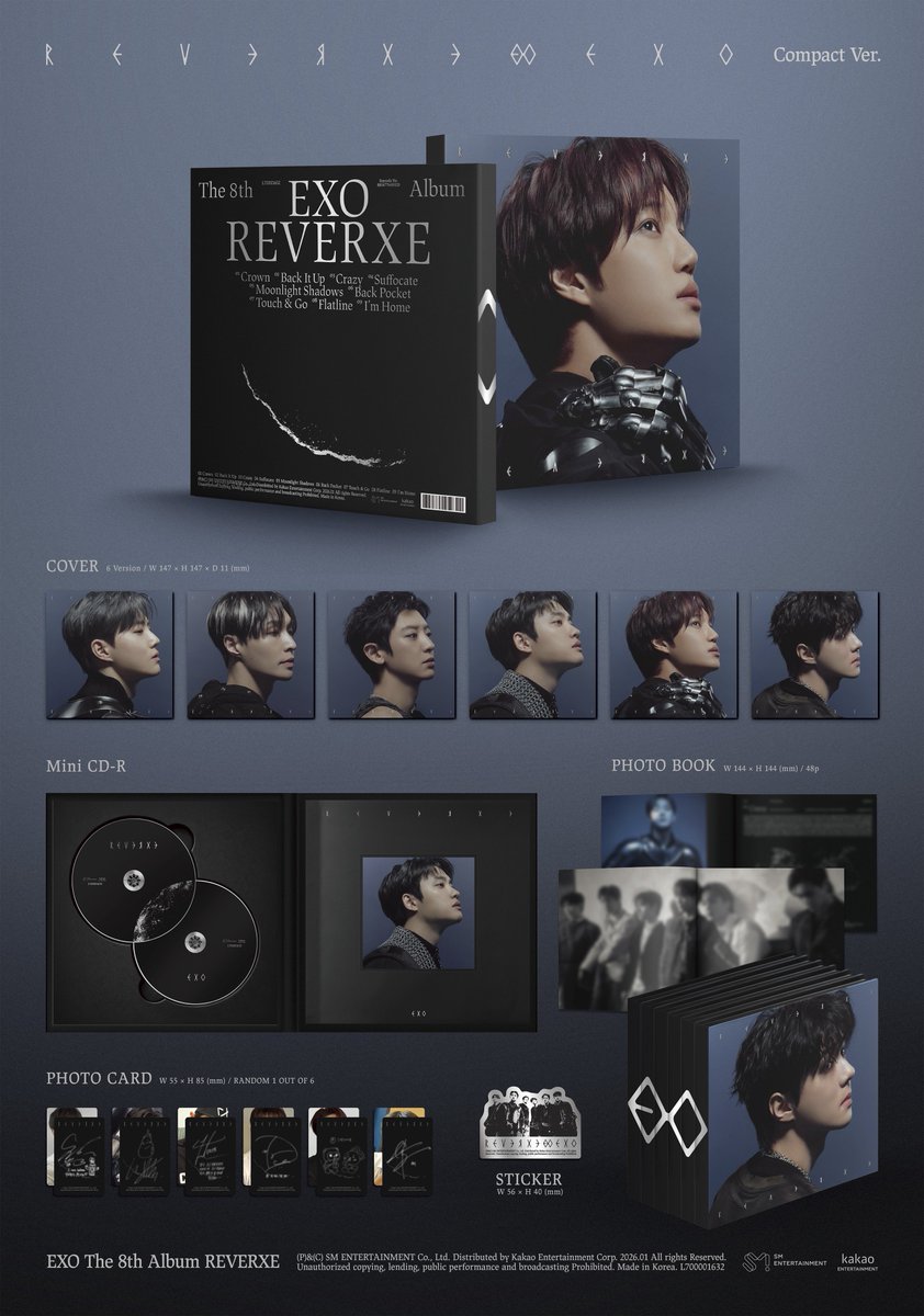 Album Details (Compact Ver.) EXO 엑소 The 8th Album 【REVERXE