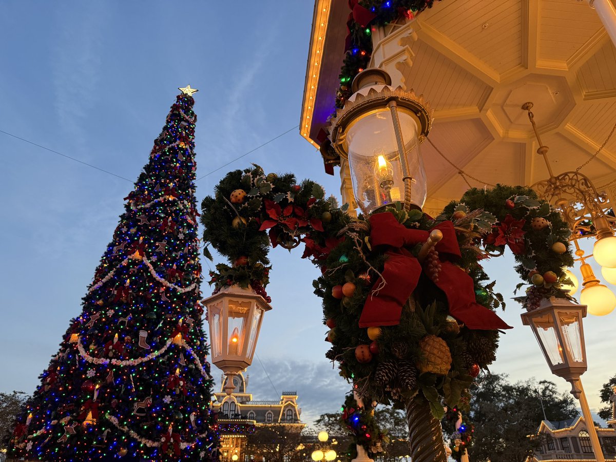 Luke94's tweet image. Was surprised to still see the Christmas decorations up and music playing at the Magic Kingdom today. An unexpected serotonin boost 🎄