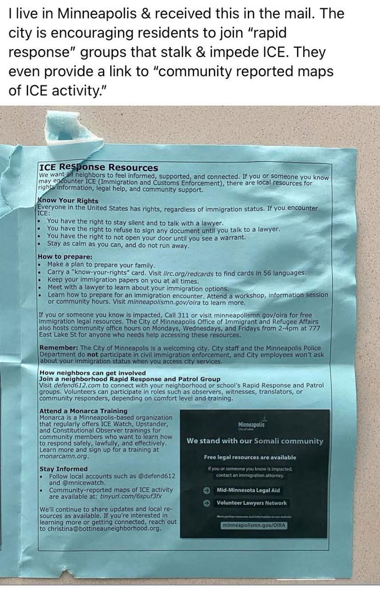 mandala_mandy's tweet image. ‼️‼️‼️Minneapolis Sends Mailer Encouraging Residents to Join Anti-ICE “Rapid Response” Networks