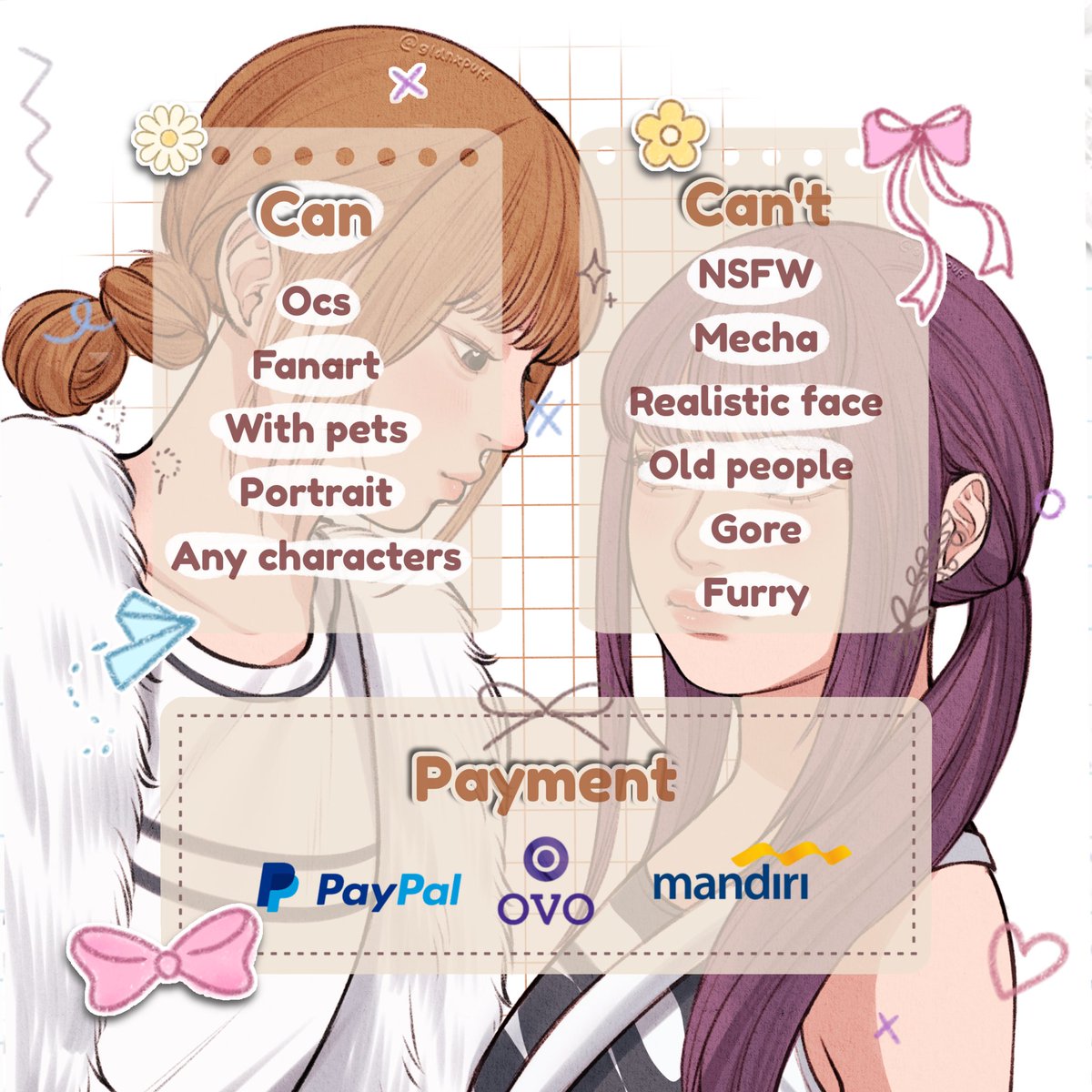 Gldnxpuff's tweet image. ✨COMMISSION ARE OPEN🎉
I’m also on vgen! (Link on my bio)  please check it out&amp;lt;3

manhwa style commission open! 

Feel free to ask, just dm me📬
📩more sample on insta: @pu_ffymii0
#commission #commissionsheet #commission_art
#VGenComm