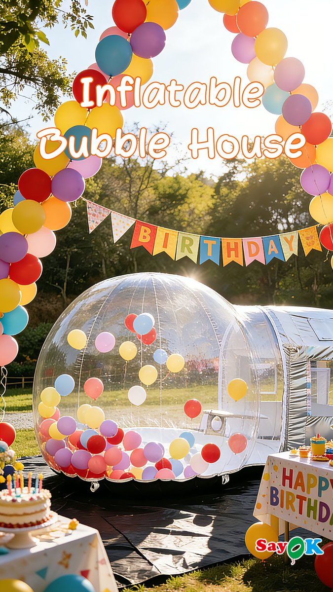 Say_ok01's tweet photo. This Inflatable Bubble House is a show-stopper:
🎈 Filled with colorful balloons
📸 Perfect photo-worthy vibes
🎉 Ideal for play, parties, or relaxing in style
Perfect for:
🎂 Birthday parties
📍 Outdoor events & garden gatherings
#outdoorsfun #inflatables #fyp #eventplanners https://t.co/5FzisAHjNn