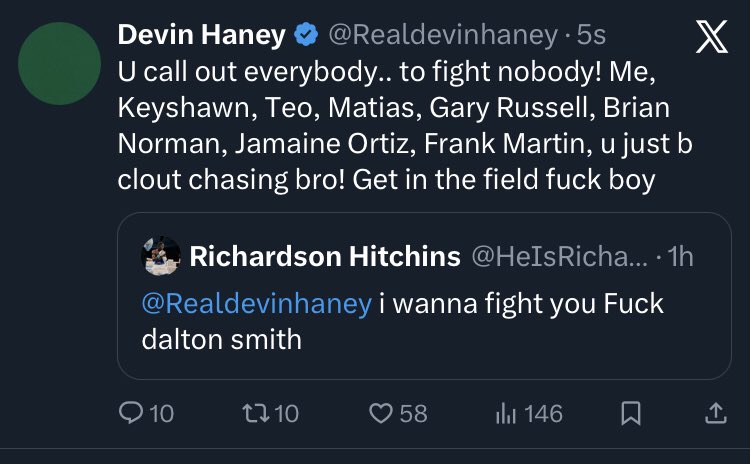 today Devin Haney responds to Richardson Hitchens.

#Boxing #HaneyHitchens