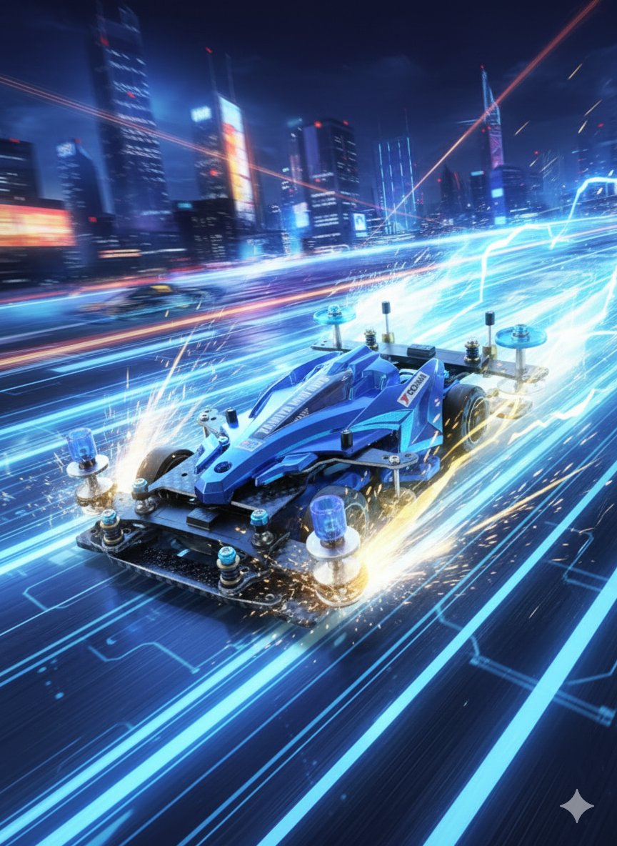 junjun427229's tweet image. 他のフォロワーさんがやってるAI生成画像つくってみたら楽しすぎた😆
エフェクトや背景つけたらかっこいい😆
#ミニ四駆