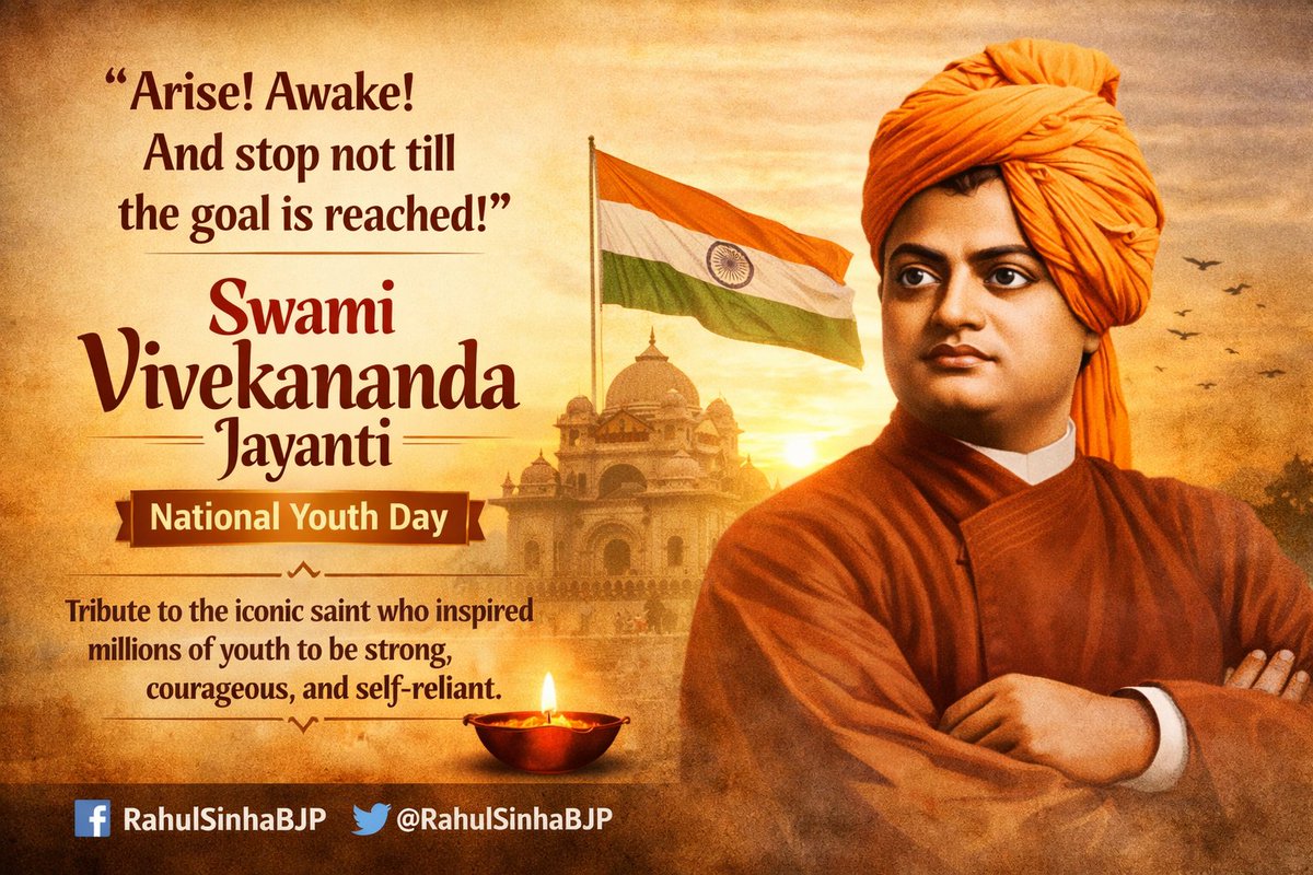On the auspicious occasion of Swami Vivekananda Jayanti and National Youth Day, I pay my humble tribute to the great son of India whose thoughts continue to inspire generations.

#SwamiVivekananda