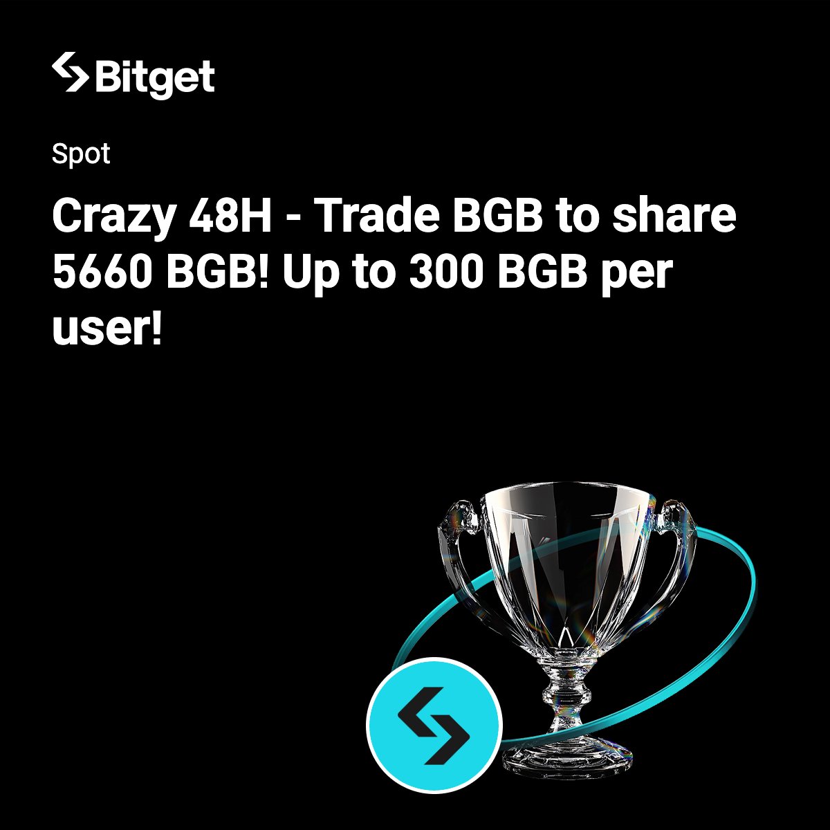 bitget's tweet image. Crazy 48H BGB Trader Exclusive! 

Trade $BGB to share in a 5660 BGB airdrop! 

🏆 300 winners | Up to 300 BGB each 
⏳ 48 hours only: Jan 11, 16:00 – Jan 13, 16:00 (UTC) 

Join here: bitget.com/launchhub/trad…