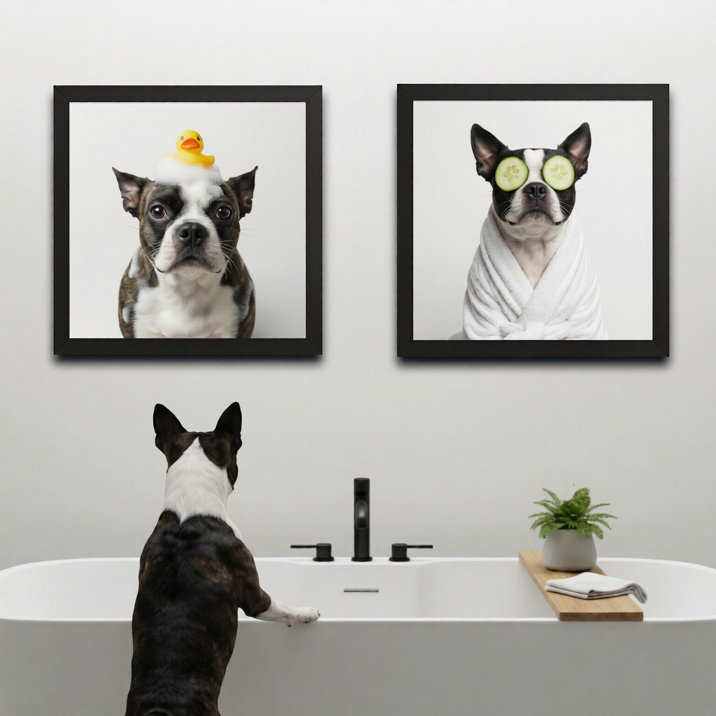 bterrierdogs's tweet image. Turn your dog into iconic bathroom art, custom portrait 🐶🚽🖼️
Order at bostonterrier.world/products/custo…

or visit our store link in our bio!

#bostonterrier #bathroom #customart #dogportrait