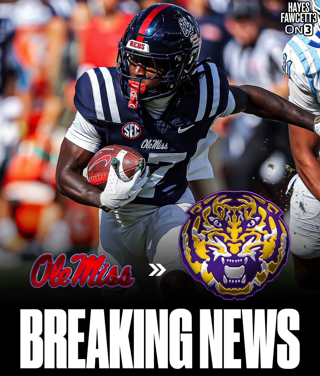 BREAKING: Ole Miss true freshman transfer WR Winston Watkins Jr. has Committed to LSU, he tells <a href="/On3sports/">On3</a>

Watkins totaled 26 receptions for 373 yards and 1 TD in 2025 (14.3 YPC)

on3.com/transfer-porta…