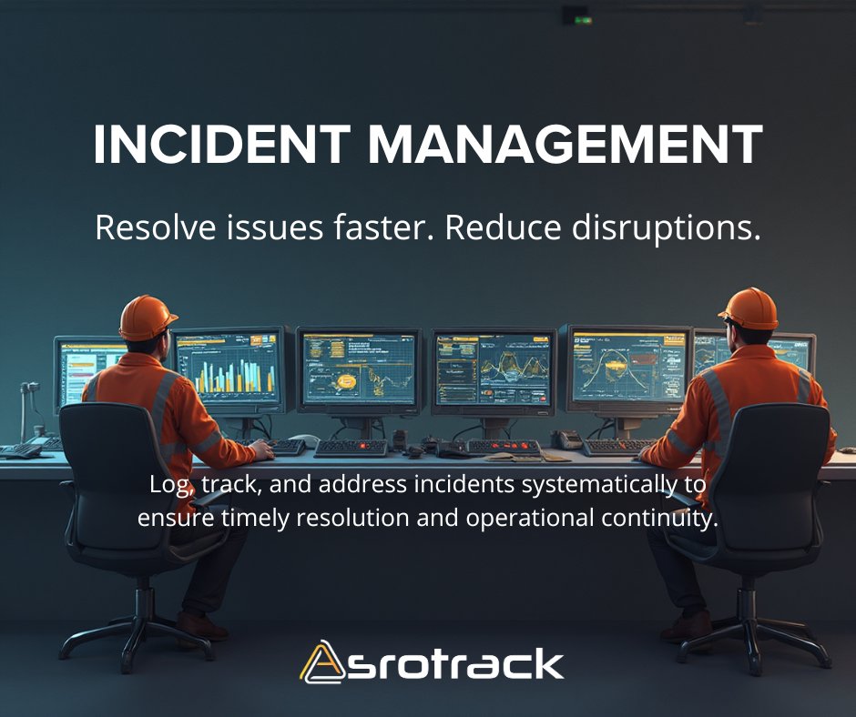 AsroTrack's tweet image. Incident Management

Resolve issues faster. Reduce disruptions.

ASRO Track enables teams to log, track, and manage incidents systematically—
ensuring timely resolution, improved accountability, and uninterrupted operations.

Learn more: asrotrack.com