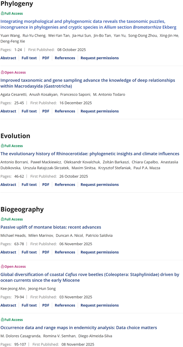 Cladistics Journal Alert tweet media