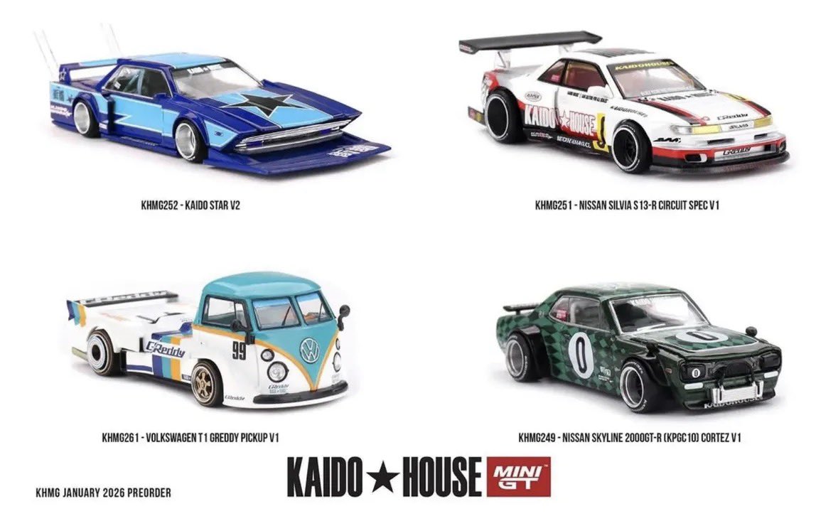 Kaido House x Mini GT just previewed their January 2026 lineup and