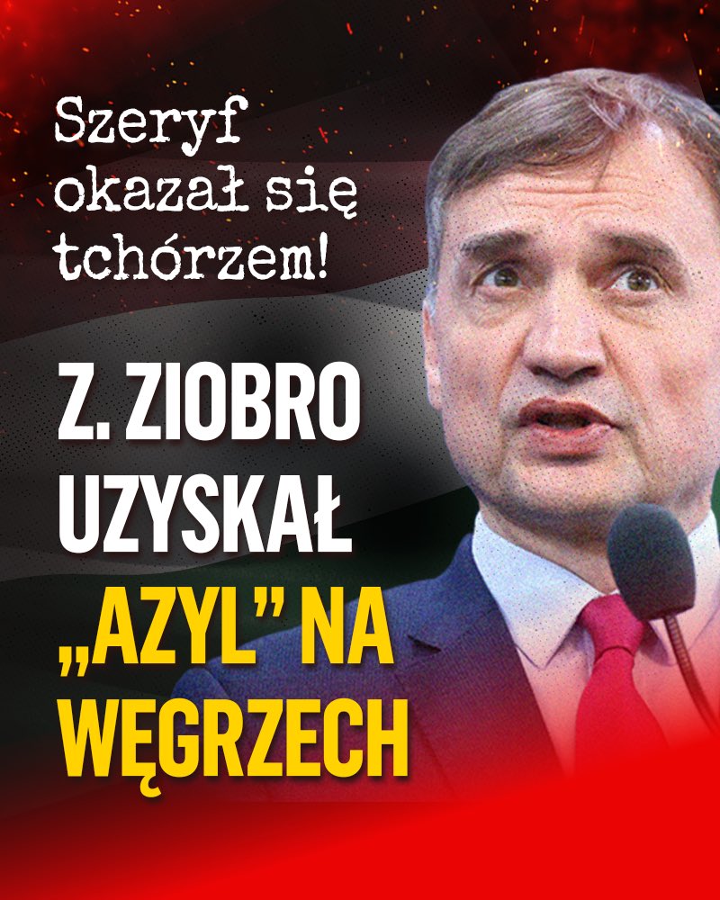 Wyzywać innych od „fujar” było łatwo. Zmierzyć się z konsekwencjami swoich działań przed wymiarem sprawiedliwości trochę trudniej…

Szeryf okazał się tchórzem, Zbigniew Ziobro uzyskał „azyl” na Węgrzech❗️