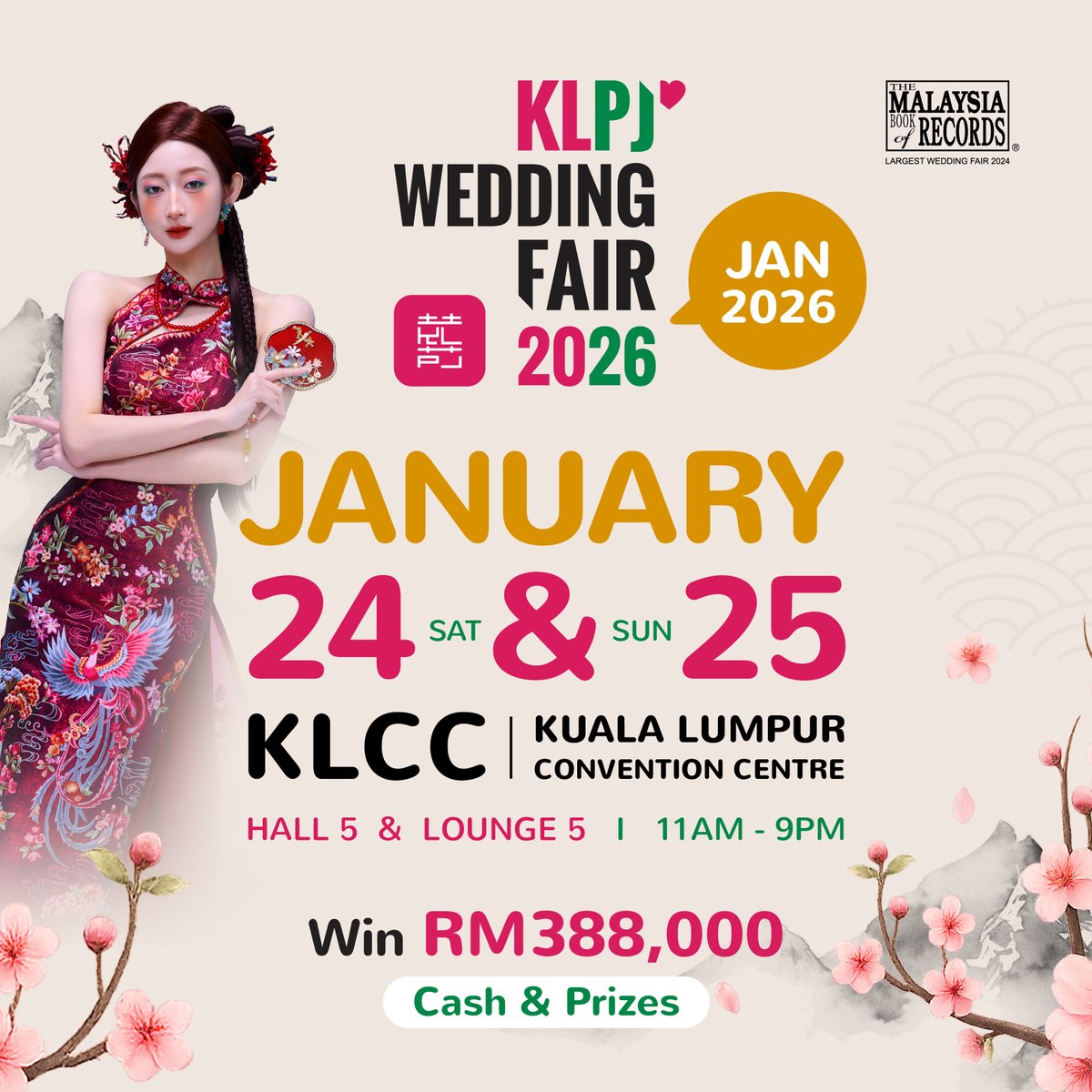 Meet The Real Largest Wedding Fair in Malaysia <a href="/KLPJ/">John M Parise</a> Wedding Fair set to take place at KL Convention Centre (KLCC) on 24 &amp; 25 Jan (Sat &amp; Sun).

Explore wedding vendors from decorators, jewellery, wedding gift &amp; favours, emcee and more. All conveniently located under one roof!